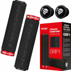 Set 2 manere ghidon bicicleta, material burete + plastic, cu inele din aluminiu