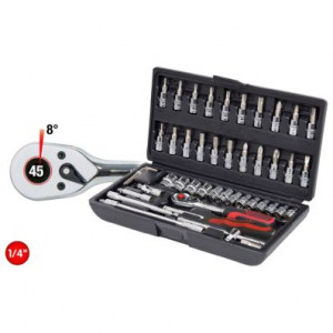 Set Chei Tubulare De 1/4 Chrome. 48 De Piese - Img 1