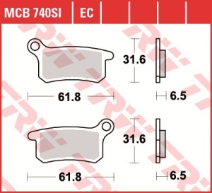 Set placute frana moto OFFROAD - HUSQVARNA CR TC, KTM SX SXS 65/85 - Img 3