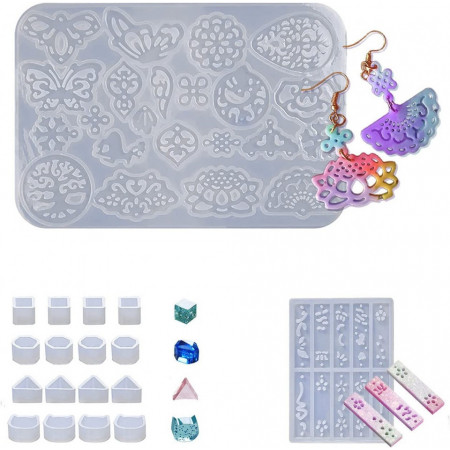 Set de 18 matrite din silicon pentru creare pandantive