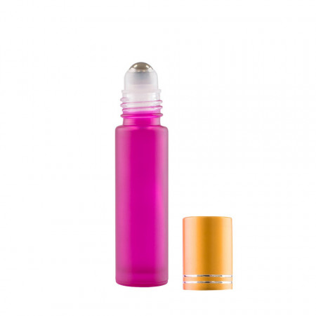 Recipient Roll-On mini sticla Roz mata 10 ml