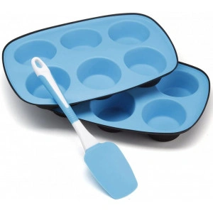Set 2 forme de silicon briose si spatula de silicon