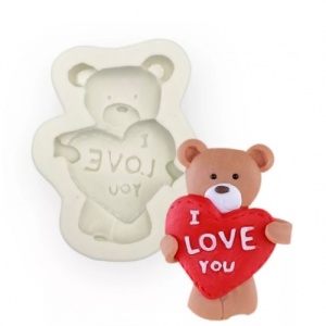 Forma silicon fondant - Ursulet - I love you