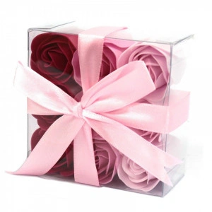 Set cadou 9 flori de sapun - Pink roses