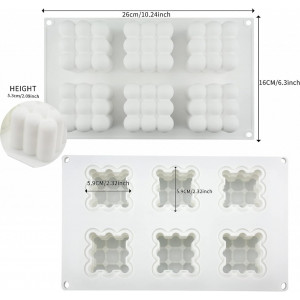 Forma de silicon Cuburi mari cu bule 6 cavitati - Img 2