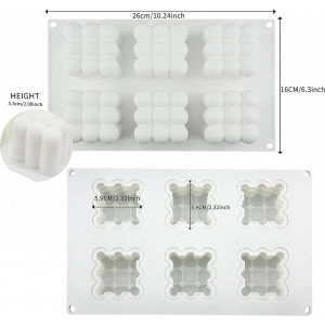 Forma de silicon Cuburi mari cu bule 6 cavitati - Img 2