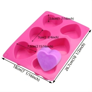 Forma de silicon inima 6 cavitati