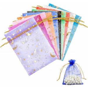Saculet Organza 12x8 cm decor stele si luna
