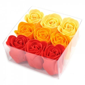 Set cadou 9 flori de sapun - Peach roses - Img 2