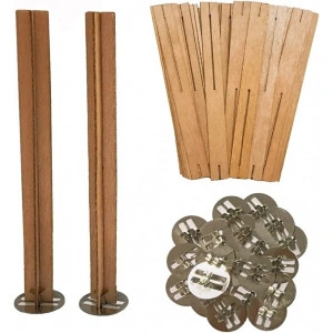 Set de 5 fitile din lemn pentru lumanari 130 x 13 mm