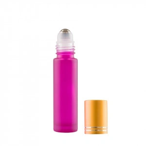 Recipient Roll-On mini sticla Roz mata 10 ml