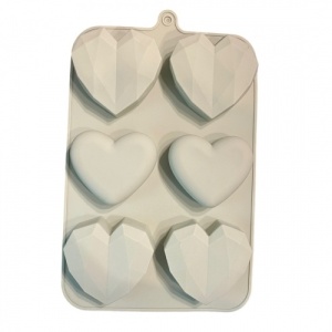 Forma silicon inimi diamant neted 6 cavitati