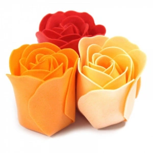 Set cadou 9 flori de sapun - Peach roses - Img 3