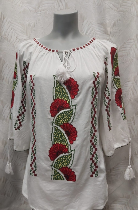 Ie alba cu model floral