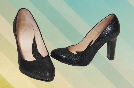 Pantofi din piele naturală negru