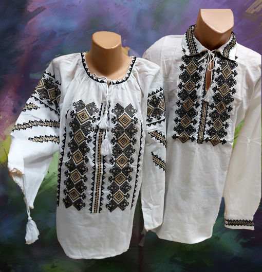 Set de ii pentru damă și bărbați model negru cu auriu