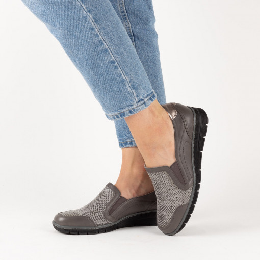 Pantofi Dama Casual Piele Naturala 929 Gri