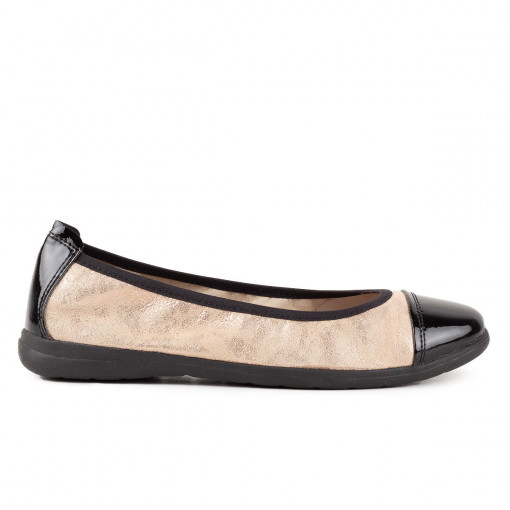 Pantofi Dama Casual Piele Naturala 221 Negru Auriu