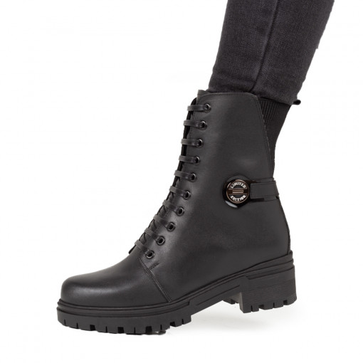 Ghete Piele Naturala Dama A221 Negru
