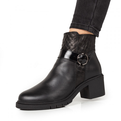 Ghete Piele Naturala Dama 1576 Negru