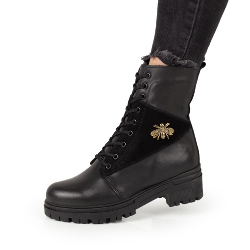 Ghete Piele Naturala Dama 302 Negru