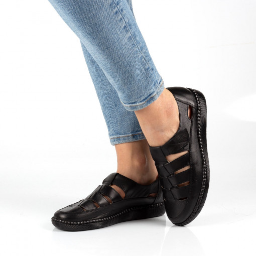 Pantofi casual dama piele naturala 1240 negru