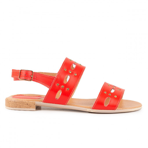Sandale Dama Casual Piele Naturala 1708 Rosu
