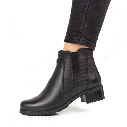 Ghete Piele Naturala Dama 1550 Negru