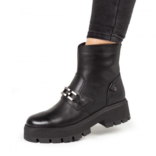 Ghete Piele Naturala Dama 311-39 Negru