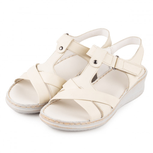 Sandale Dama Casual Piele Naturala 1689 Bej
