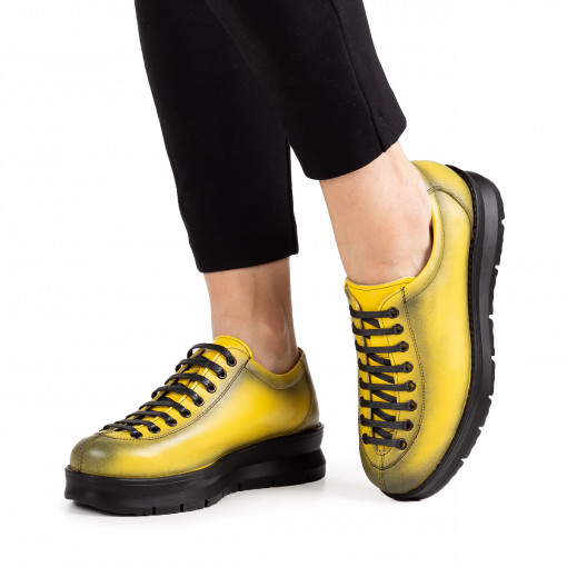 Pantofi casual dama piele naturala 1179-2 galben