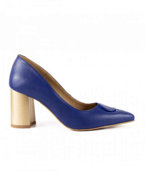 Pantofi eleganti dama piele naturala F-1904 albastru