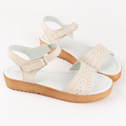 Sandale Dama Casual Piele Naturala 1635 Bej