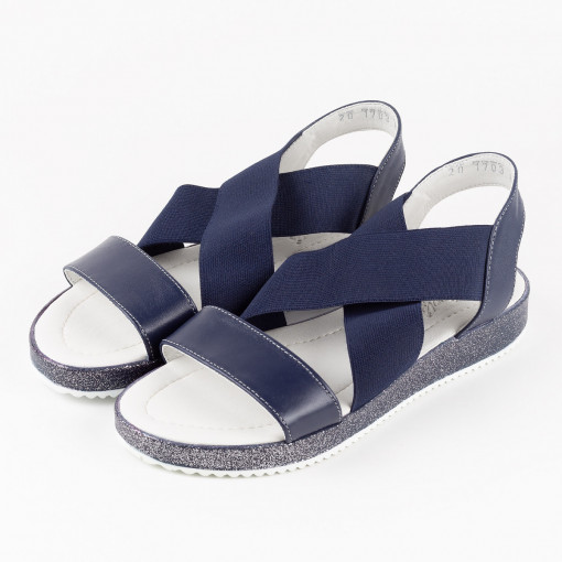 Sandale Dama Casual Piele Naturala 1703 Albastru