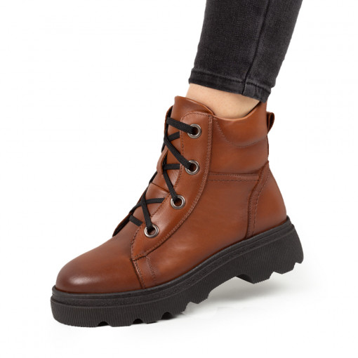 Ghete Piele Naturala Dama A207 Maro Deschis