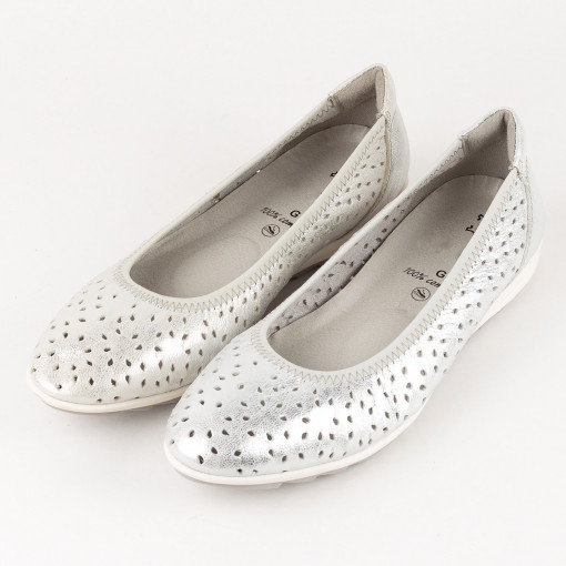 Pantofi Dama Casual Piele Naturala 221 Argintiu