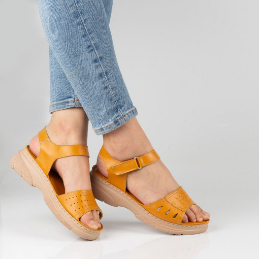 Sandale dama piele naturala 1736 galben