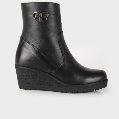 Ghete Piele Naturala Dama 1599-56 Negru