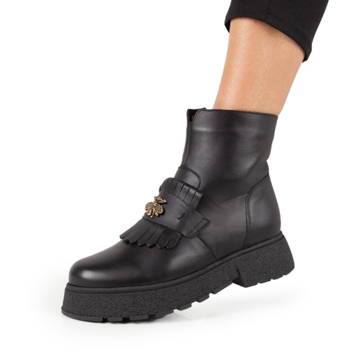 Ghete Piele Naturala Dama 311 Negru
