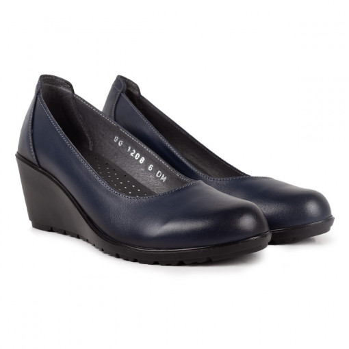 Pantofi casual dama piele naturala 1208 albastru