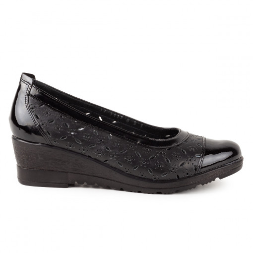 Pantofi Dama Casual Piele Naturala 1179 Negru-Lac