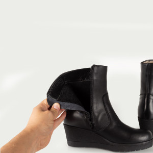 Ghete Piele Naturala Dama 1599-56 Negru - Img 3