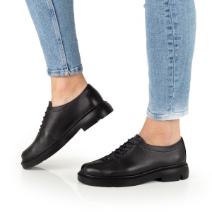 Pantofi Dama Casual Piele Naturala 1228 Negru Colorat - Img 3