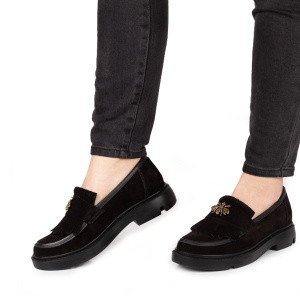 Pantofi Dama Casual Piele Naturala 1263-24 Negru Velur - Img 2