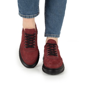 Pantofi Dama Casual Piele Naturala 1280-1 Visiniu - Img 3