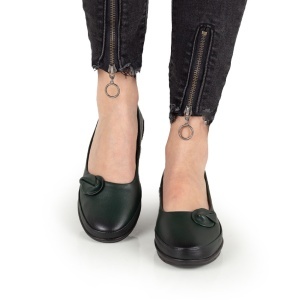 Pantofi Dama Casual Piele Naturala 1292 Verde - Img 3