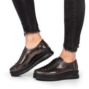 Pantofi casual dama piele naturala 1179-2 negru-sidef - Img 3