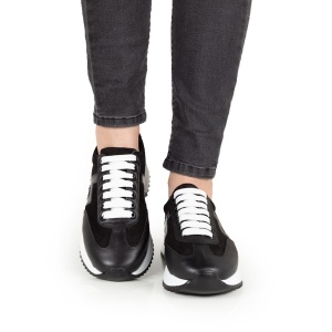 Pantofi Dama Casual Piele Naturala 1296-05 Negru Velur Lac - Img 3