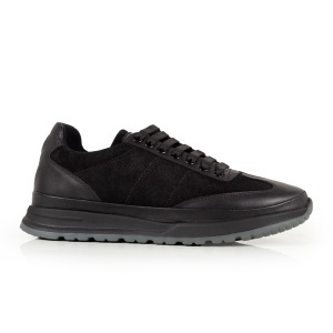 Pantofi Sport Piele Naturala 2085 Negru Velur