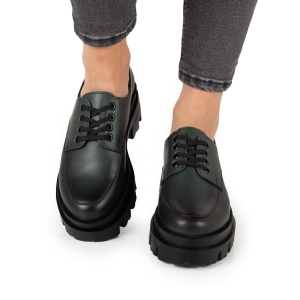 Pantofi Dama Casual Piele Naturala 1279 Verde - Img 2